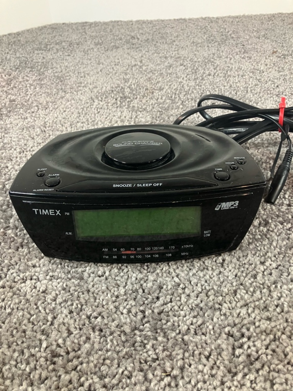 Vtg Timex Alarm Clock Radio Large LCD Display AUX Port Model: T227BQ